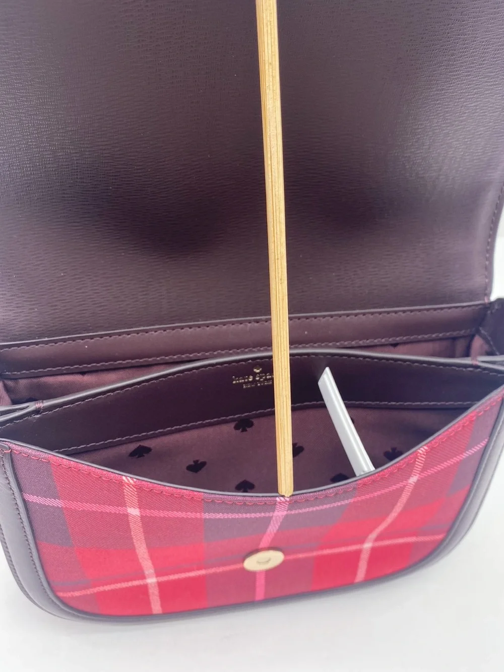 Kate Spade New York BLAKE PLAID SADDLE  CROSSBODY BAG